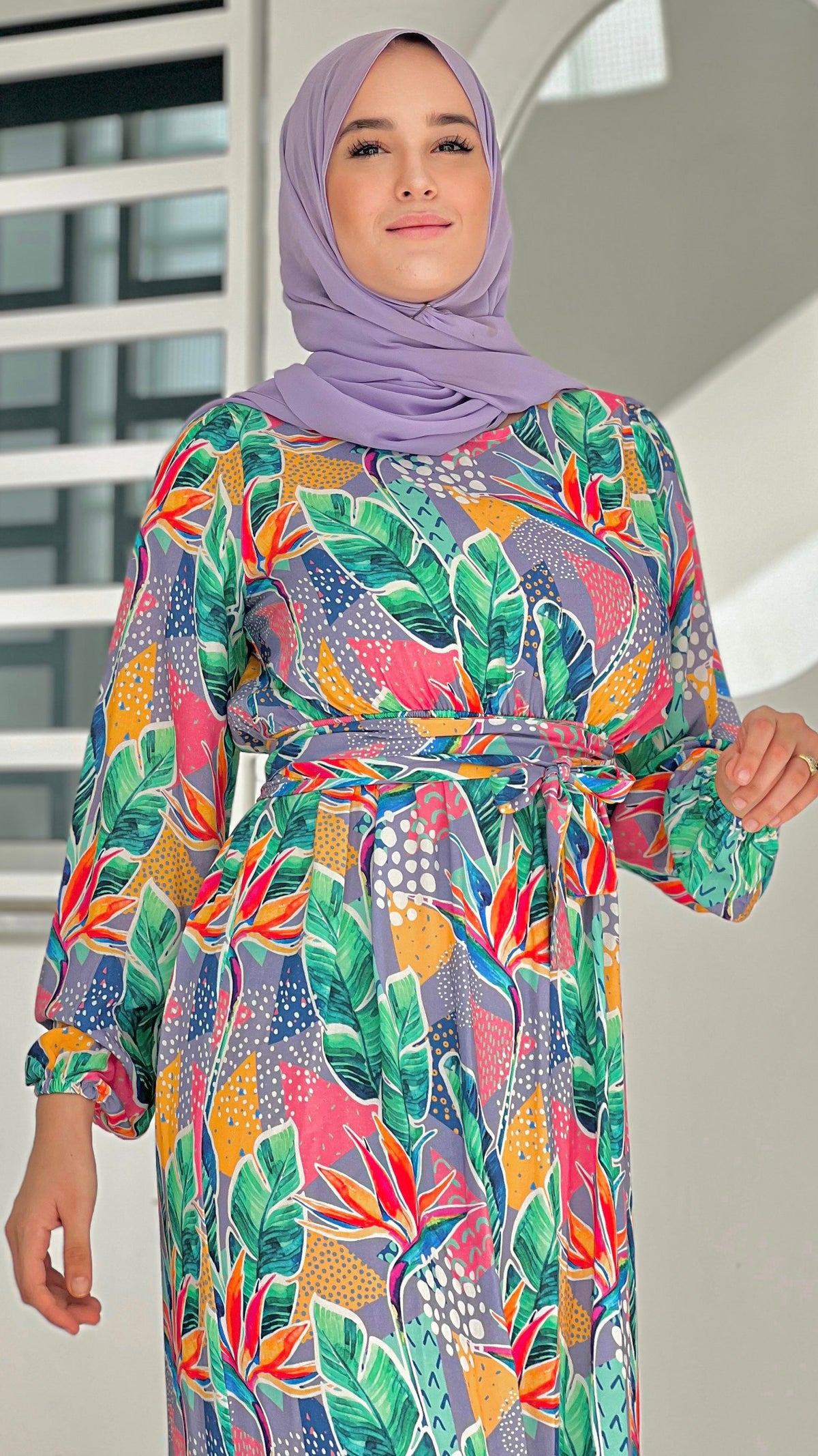 Robe voilée imprimé