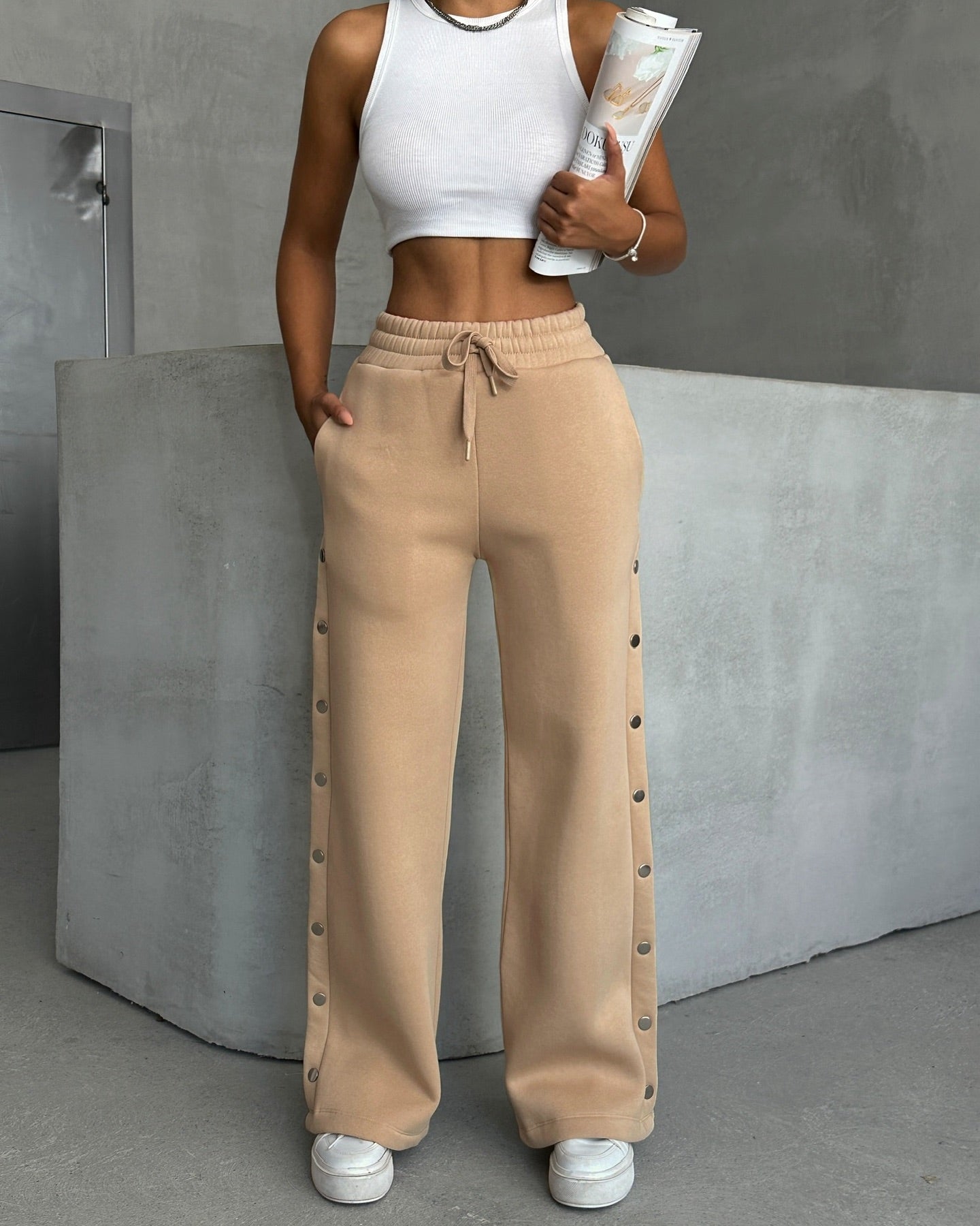 Pantalon avec boutons pression