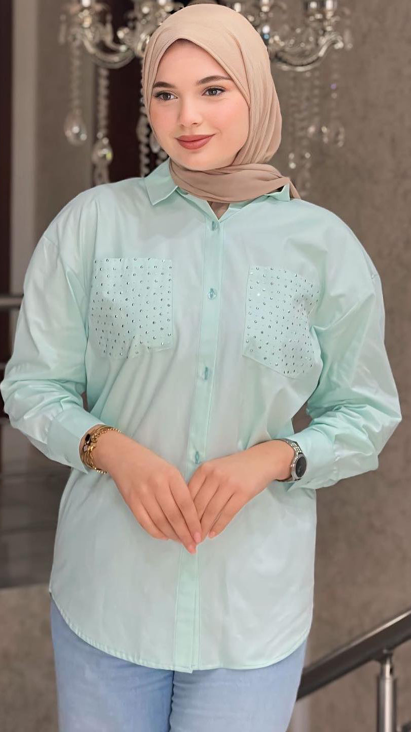 Chemise poche à clous
