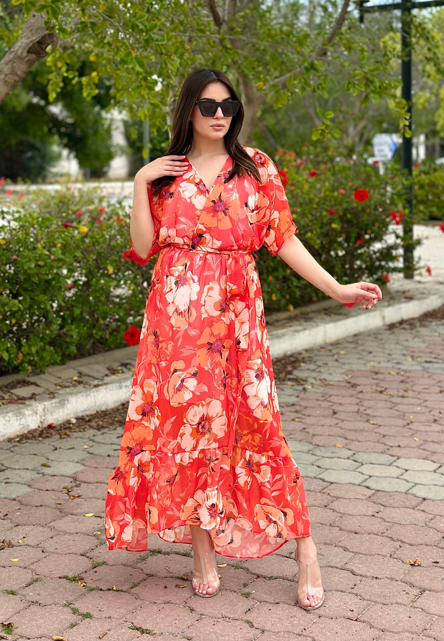 Robe croisée Fleurie