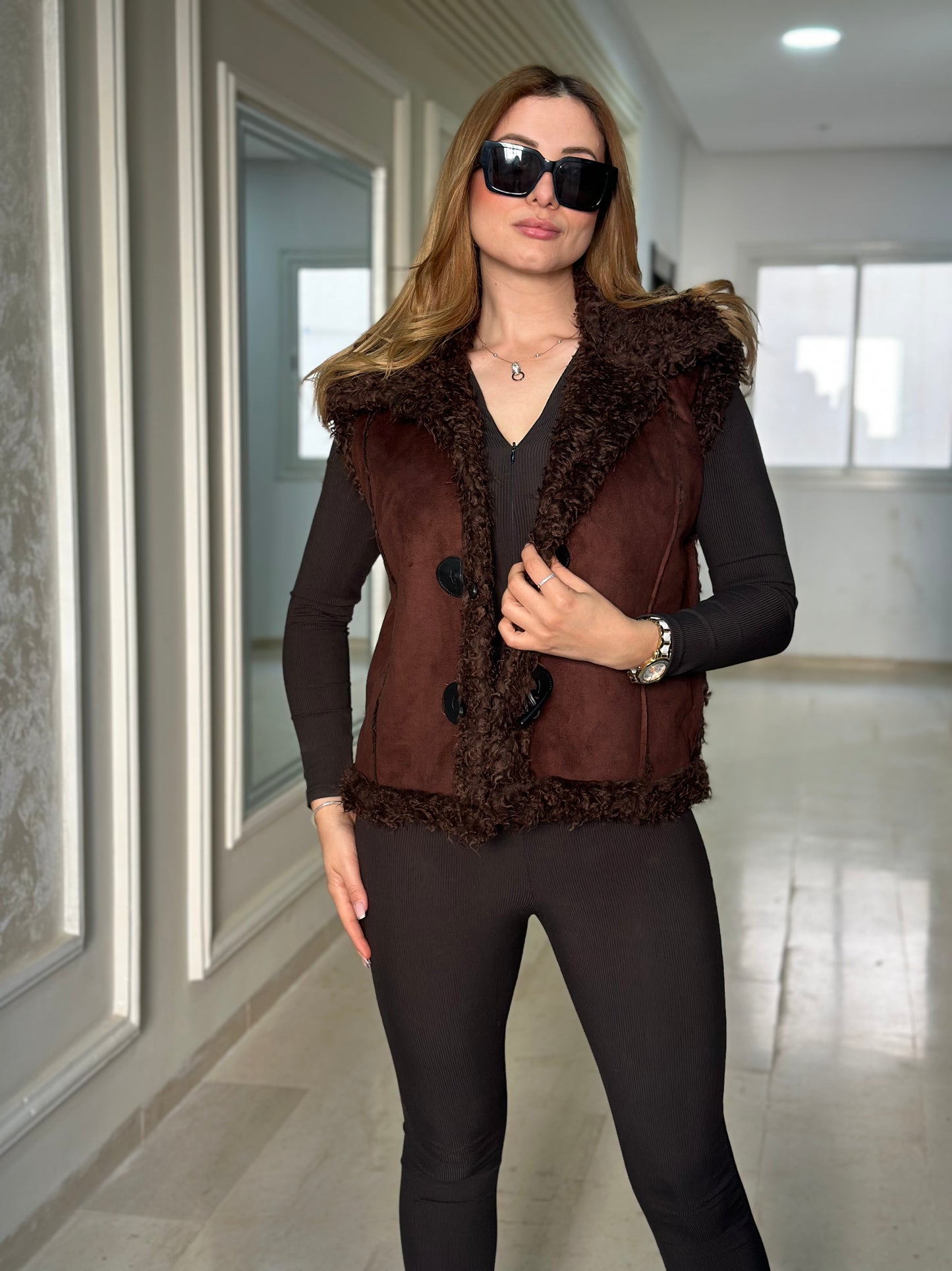 Veste sans manche double face