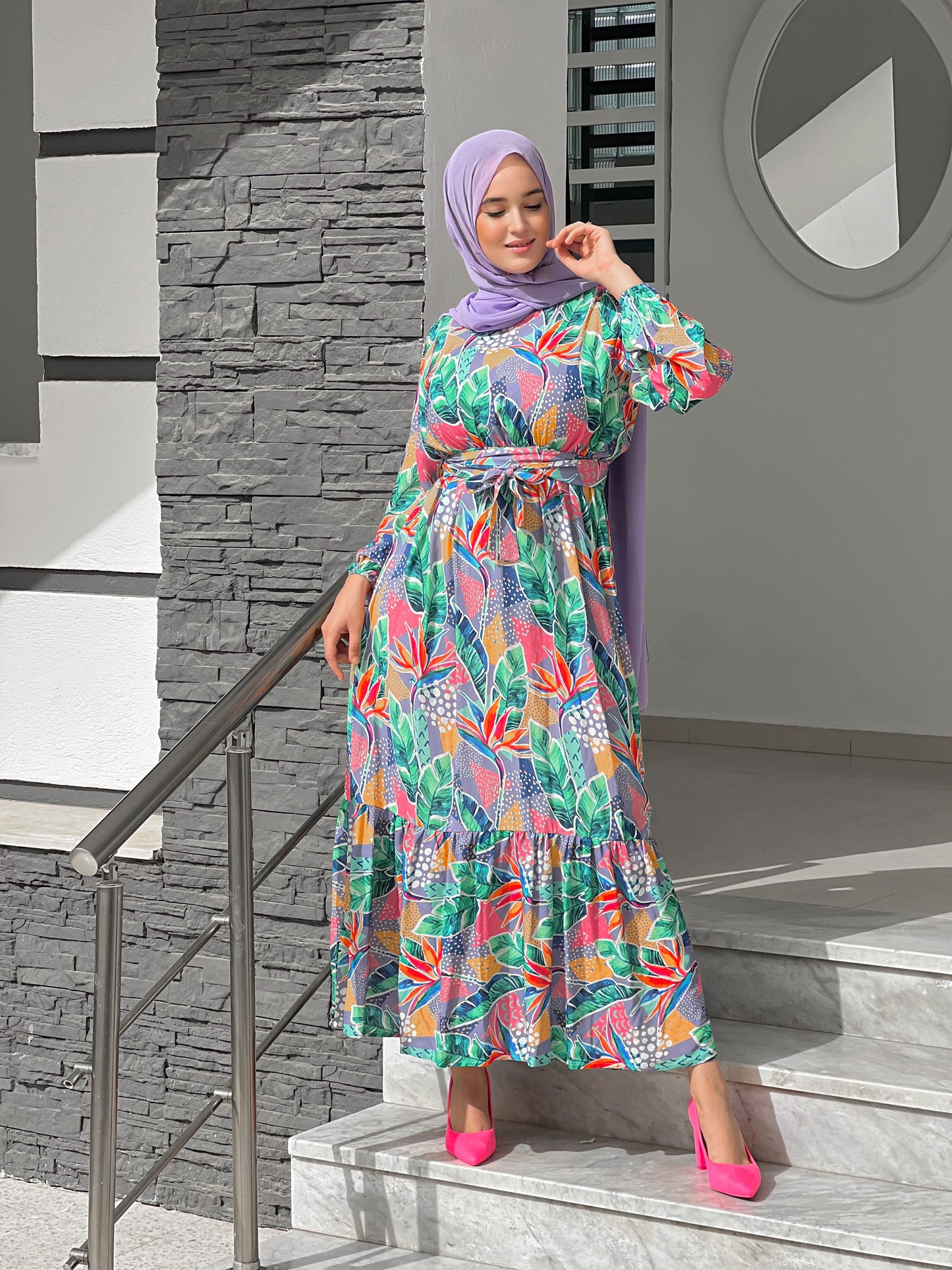 Robe voilée imprimé