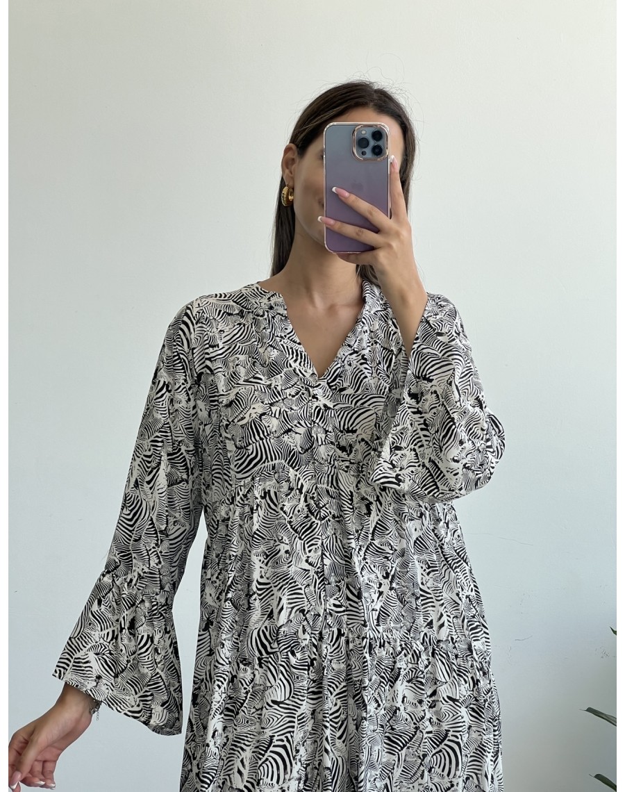 Robe gitane imprimé zèbre