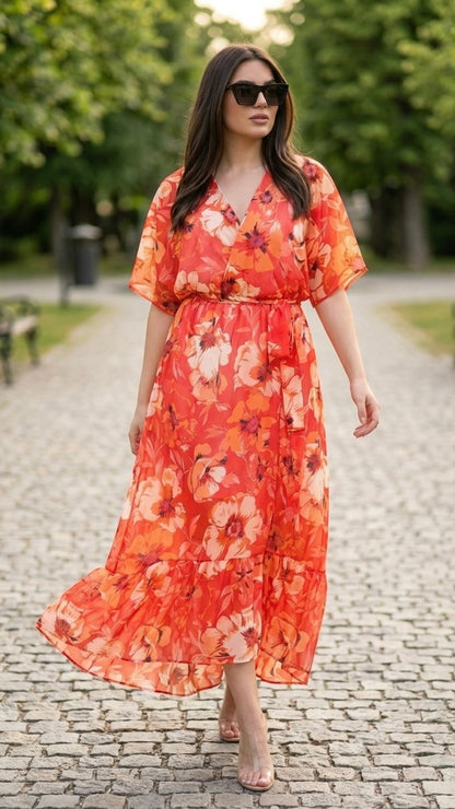 Robe croisée Fleurie